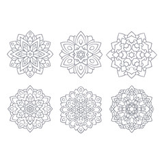 Mandala. Tibetan mandala isolated on seamless background. Vintage decorative elements. Hand drawn seamless pattern. Islam, Arabic, Indian, ottoman motifs.