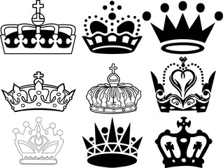 Crown logo - Symbol of goverment - obrazy, fototapety, plakaty