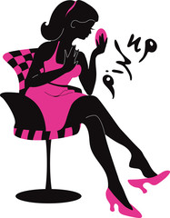 Pin up woman silhouette