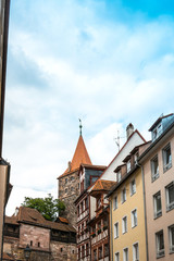 Fototapeta na wymiar Traditional Street view of Nuremberg Cityscape, It is the second