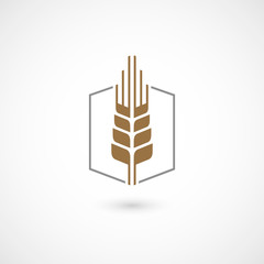 Wheat ear icon. Isolated on white background. Vector illustration, eps 10.