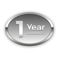 1 year warranty badge, vector