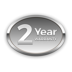 2 year warranty badge, vector