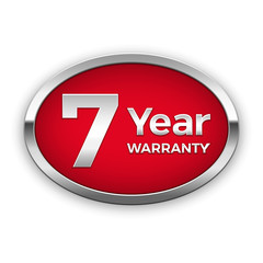 7 year warranty badge, vector