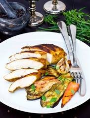 Curry Chicken breast with grilled vegetables