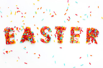 Obraz premium Easter holiday sugar sprinkling background