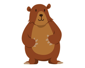 Flat Animal Character Logo - Bear