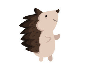 Flat Animal Character Logo - Hedgehog