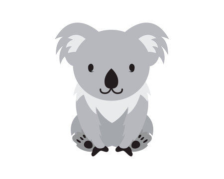 Flat Animal Character Logo - Koala
