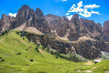 Dolomites view of mountain in summer