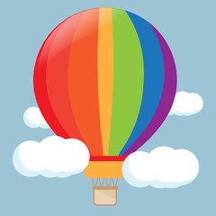 Obraz premium Balloon and Clouds vector cartoon design.
