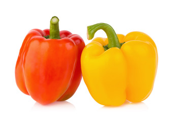 fresh pepper vegetables isolated on white background