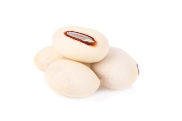 White kidney beans on white background