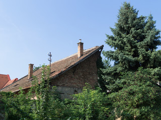 Old house with roof tiles