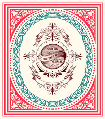 Retro frames with central logo