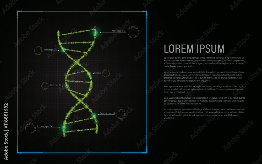 Poster abstract helix dna structure graphic science technology innovation design concept background