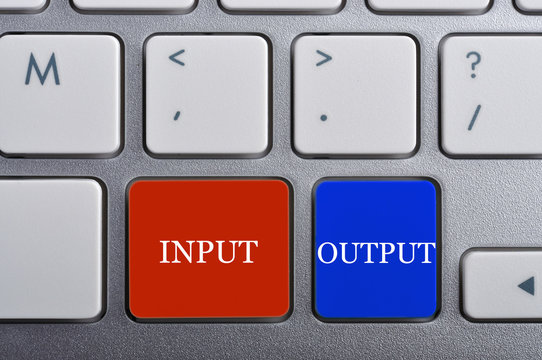 "INPUT/OUTPUT" Word on Keyboard, Antonym Concept