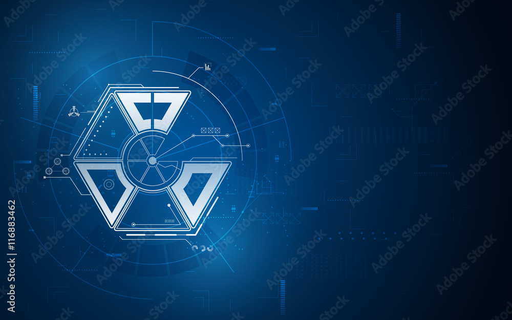 Poster abstract communication tech hud interactive innovation design concept