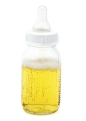 Isolated baby bottle with alcohol