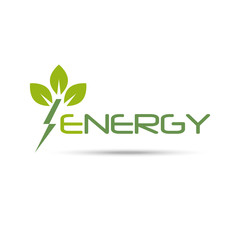 Creative bio and eco energy floral logo vector illustration