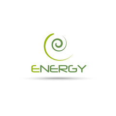 Creative bio and eco energy swirl green logo vector illustration