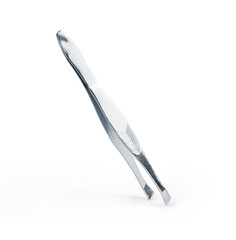 Medical image of metallic tweezers close-up