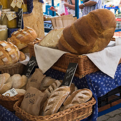 Homemade bread at the market