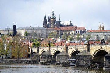 Architecture from Prague with blue sky