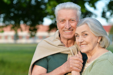 Mature couple in spring park
