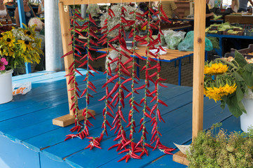 Fresh vegetables on Keszthely market.