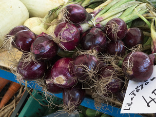 Fresh vegetables on Keszthely market.