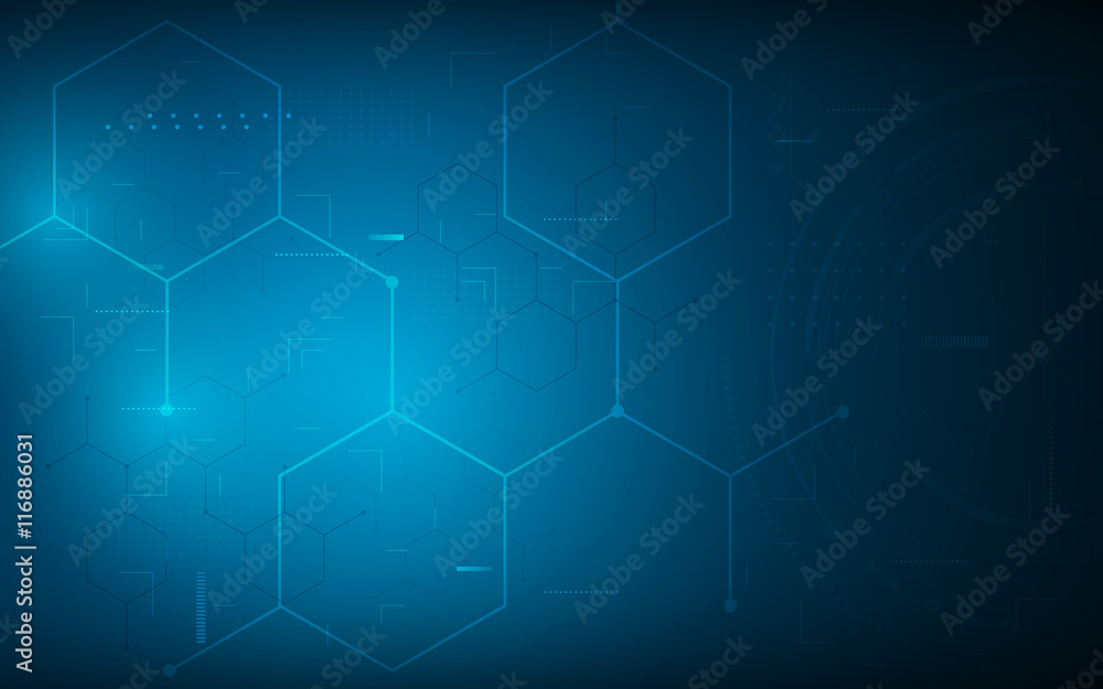 Poster abstract hexagon molecular structure pattern technology innovation concept background