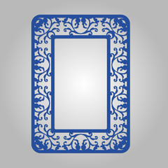 Abstract circle frame with swirls, vector ornament, vintage . May be used for lasercutting. - 116886299