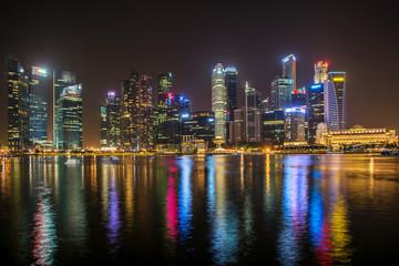 Fototapeta na wymiar Landscape of the Singapore financial district and business build