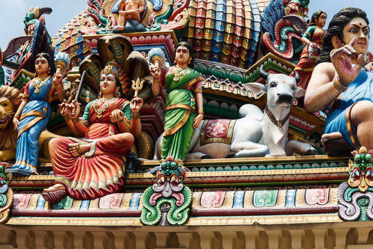 Sculptures on Hindu temple