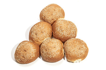 Bread Rolls Arranged in Shape of Triangle