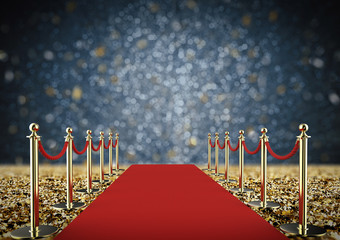 red carpet with rope barrier 