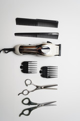 Barber Hair Cutting Tools, Trimmer, Scissors, combs and Attachments