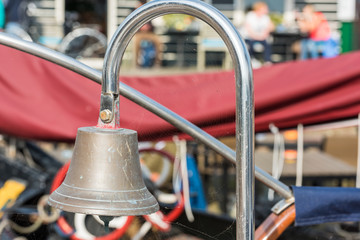 Brass ship bell on a sailboat