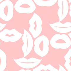 Vector seamless background. lips prints
