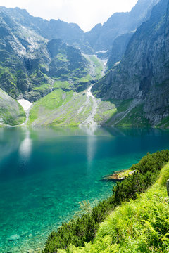Fototapeta amazing black pond (polish: czarny staw) in High Tatra mountains, Poland