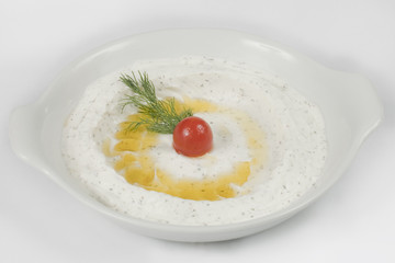 labneh Yoghurt Cheese is Appetizer in Lebanon and Arab region