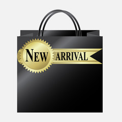 Shopping paper bag with New Arrival label