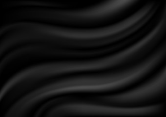 Black Satin Background - Abstract Texture or Velvet Material Illustration, Vector