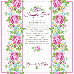 Greeting card with pink roses