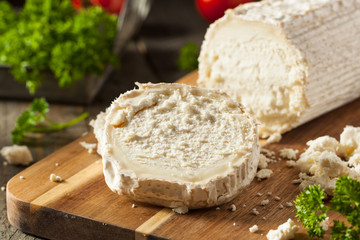 Fototapeta na wymiar Raw White Organic Goat Cheese