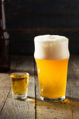 Refreshing Beer and Whiskey Shot Boilermaker