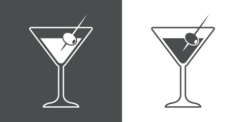 Icono plano coctel con aceituna