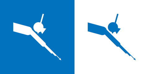 Icono plano pesca submarina azul