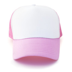 Isolated pink cap on a white background.